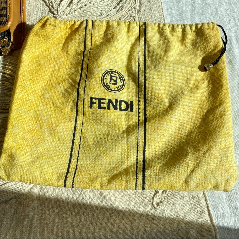 VINTAGE FENDI Striped Crossbody Bag 7”x9” With Dust Bag. FREE SHIPPING - Picture 12 of 16